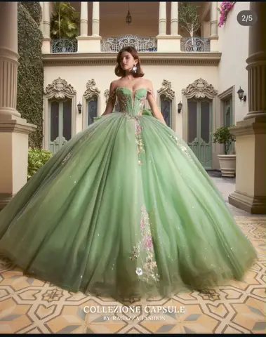 VERDE TORNAZOL CON FLORES
